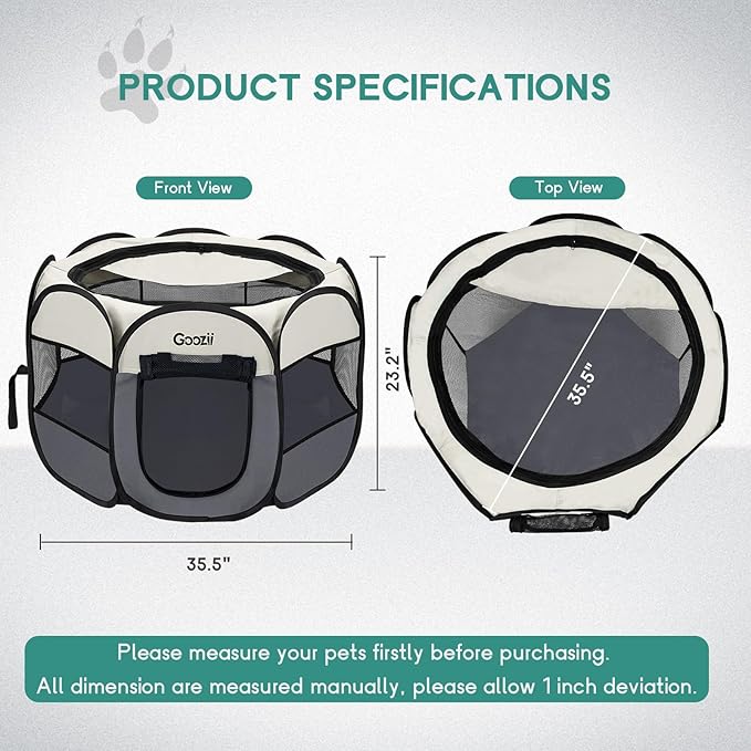 Goozii Pet Cat Playpen for Indoor Cats Enclosed, Puppy Dog Play Pen for Outdoor - Image 8