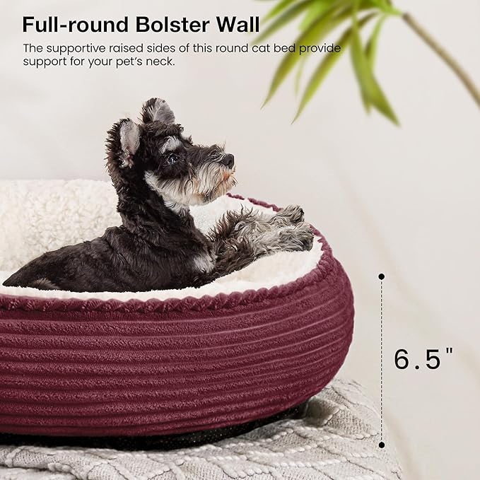 Love's cabin Round Donut Cat and Dog Cushion Bed, 24in Pet Bed - Image 5
