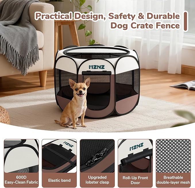 Dog Cat Playpen, Portable Small Animal Playpen Crate Indoor - Image 7