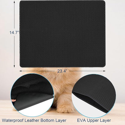 Cat Litter Mat Double Layer Litter Trapping Mat Kitty Litter Box Mat 23.4x14.7 - Image 2