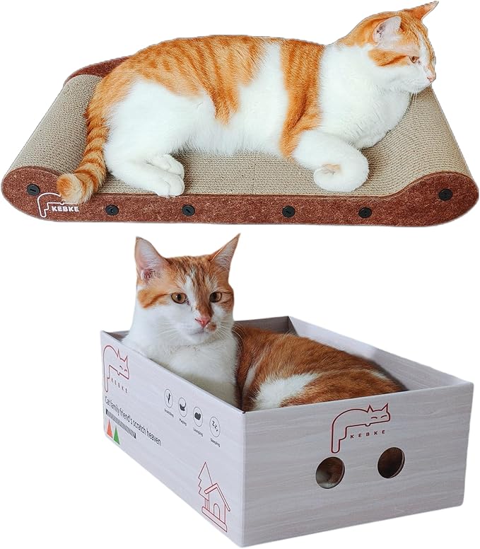 Cat Scratcher 24 Inch Cat Scratching Sofa Bed & 16" Lounge Box - Image 9