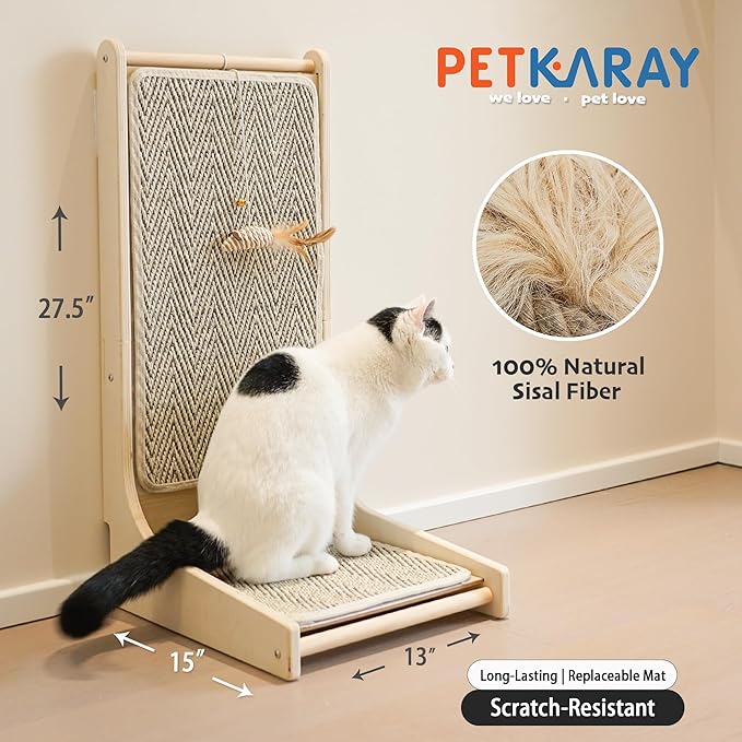 PETKARAY Cat Scratcher, Sisal Cat Scratch Pad, L Shape Scratching Board - Image 2