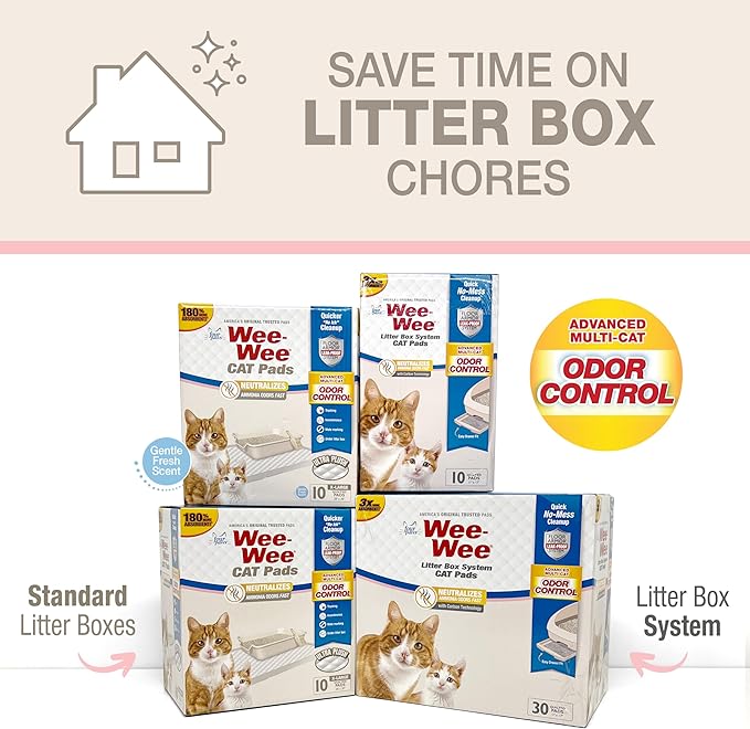 Four Paws Wee-Wee Cat Pee Pads, Disposable Litter Box Mats, Advanced Odor - Image 7