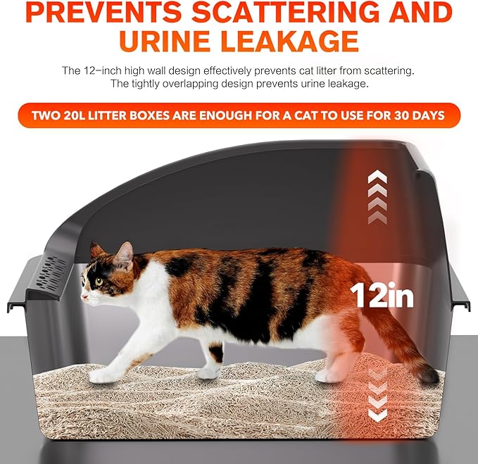 KITCATY 2PACK Stainless Steel Cat Litter Box, Never Absorbs Odors, Leak-Proof - Image 3