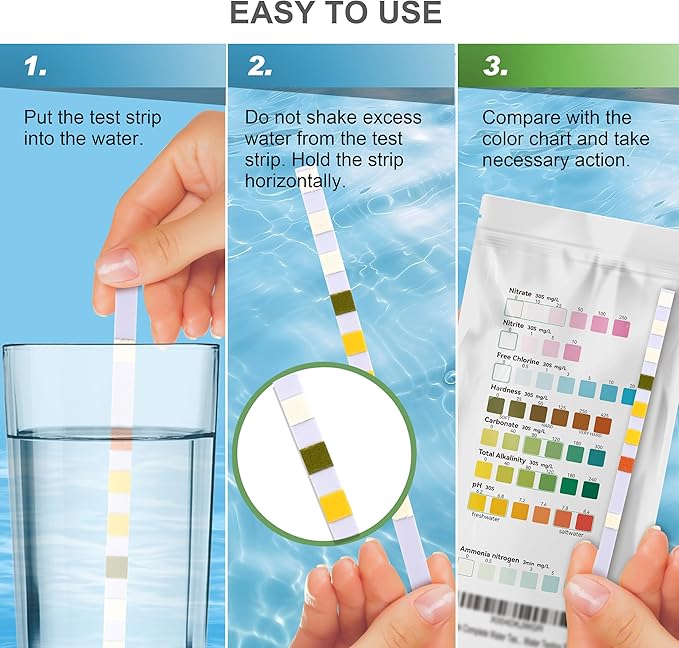 AAwipes Aquarium Ammonia Test Strips 8-in-1 |250 Strips Bag Packs| Quick & - Image 5