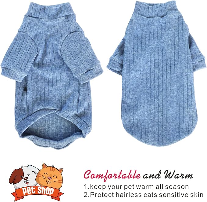 Idepet Sphynx Hairless Cats Sweater Shirt Kitten Soft Puppy Clothes Pullover - Image 5