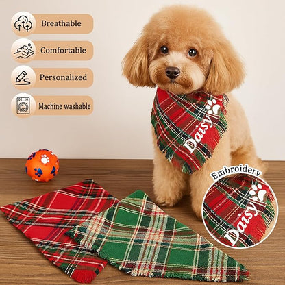 Personalized Dog Bandana with Embroidered Name, Custom Pet Scarf - Image 5