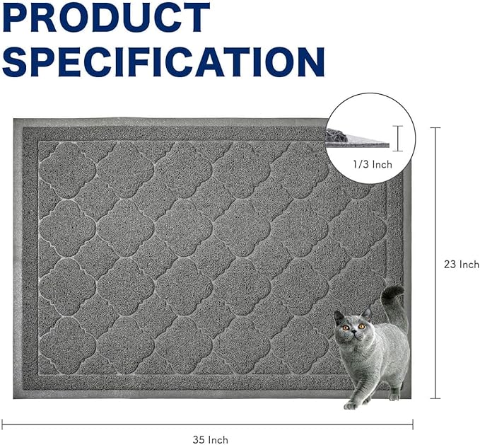 WePet Cat Litter Box Mat, Kitty Premium PVC Pad, Durable Trapping Rug, - Image 2
