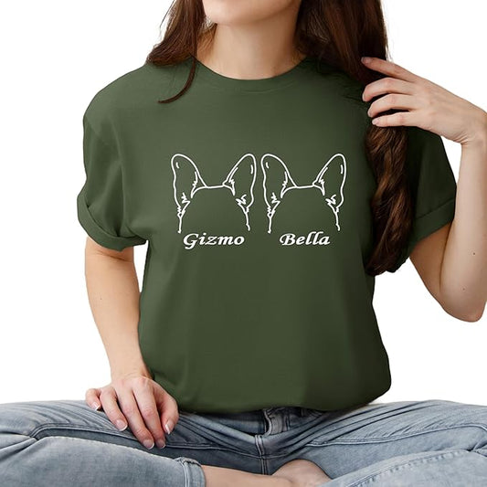 Custom Dog Mom Shirt Personalized Dog Ears Sweatshirt by CustomUnique
