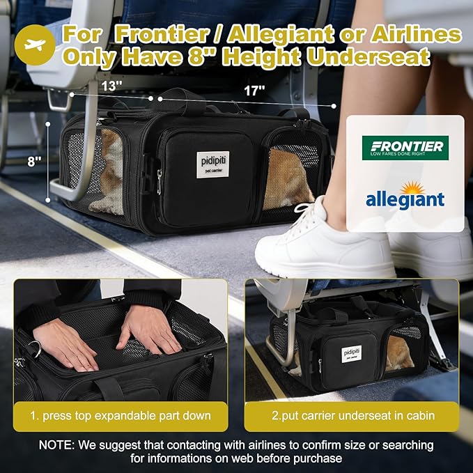 pidipiti 17x13x8 Frontier Allegiant Breeze Airline Approved top Expandable pet - Image 3