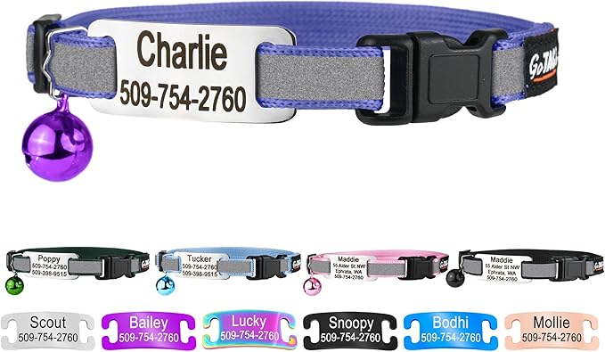 GoTags Personalized Reflective Cat Collars by GoTags