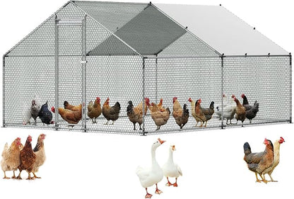 VEVOR Large Metal Chicken Coop, 9.8x13.1x6.5 ft Large Walk in Chicken Runs by VEVOR