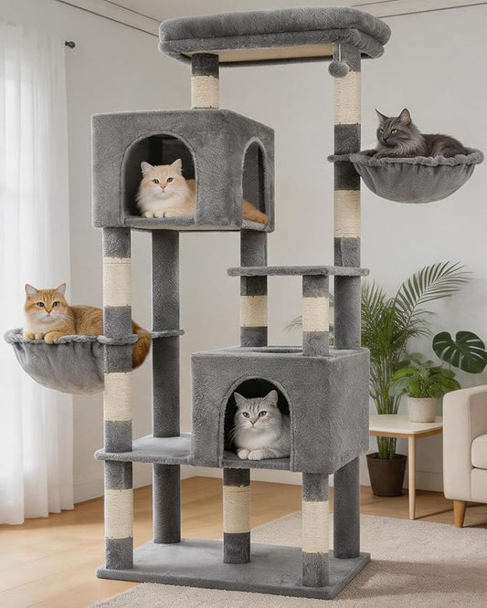 Heybly 68.1" Cat Tree with Oversized Top Platform & Wide Base, Heavy Duty Cat by HEYBLY