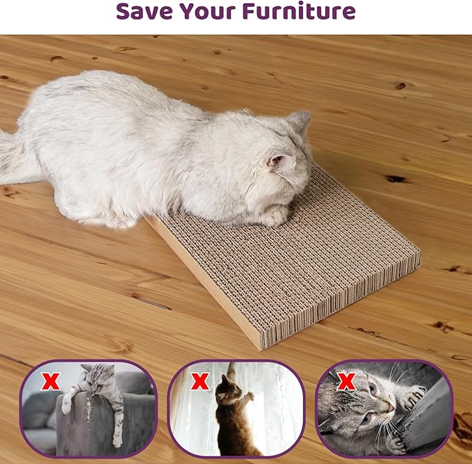 5 in 1 Cat Scratcher Cardboard, XL-Large Cat Scratch Pad, Cat Scratching Boards - Image 6