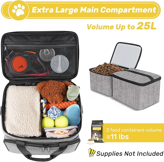 6 Set Dog Travel Bag, Large Pet Travel Kit - Image 2