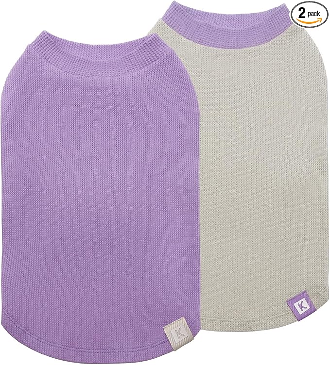 KYEESE 2Pack Waffle Dog Shirts, Lightweight Sleeveless Dog T Shirts by KYEESE