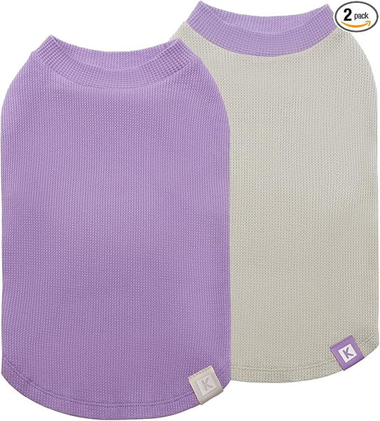KYEESE 2Pack Waffle Dog Shirts, Lightweight Sleeveless Dog T Shirts by KYEESE