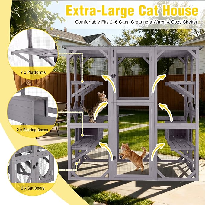 Aivituvin Catio Cat Enclosure Extra Large Window Cat House - Image 4