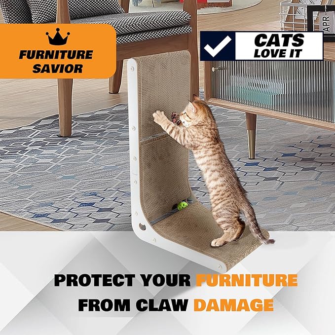SMARTBEAN Cardboard Cat Scratcher, Vertical Cat Scratching Board, 23.6 Inch - Image 2
