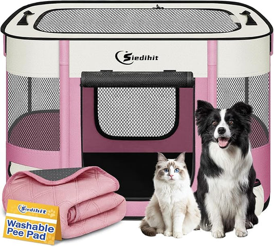 Dog Playpen, Cat Pet Puppy Pen, Portable Playpens by Siedihit