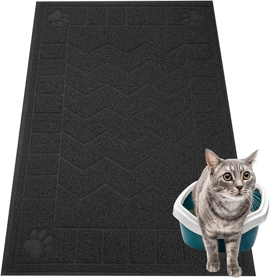 Cat Litter Mat, Litter Trapping Mat Soft on Kitty Paws, Waterproof, Easy Clean by Motsamla