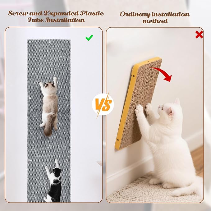 80"x15.7" Cat Wall Scratching Mat, Extra Large Cat Climbing Carpet - Image 7