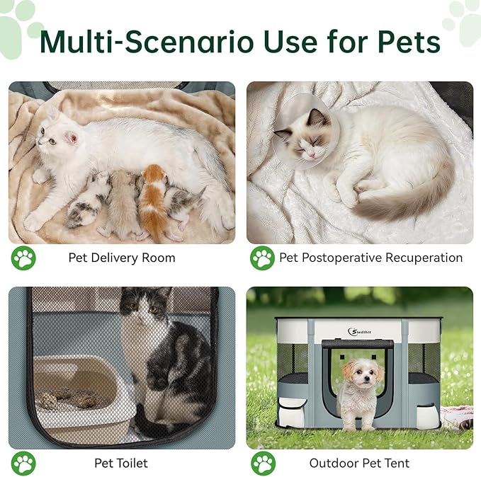 Dog Playpen, Cat Pet Puppy Pen, Portable Playpens - Image 3