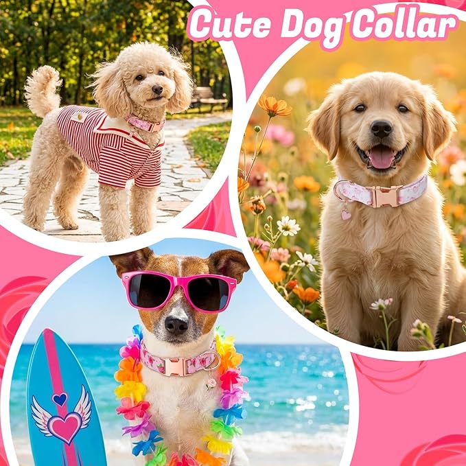 3 Pack Pink Dog Collars for Small Dogs Girl Dog Collar - Image 6