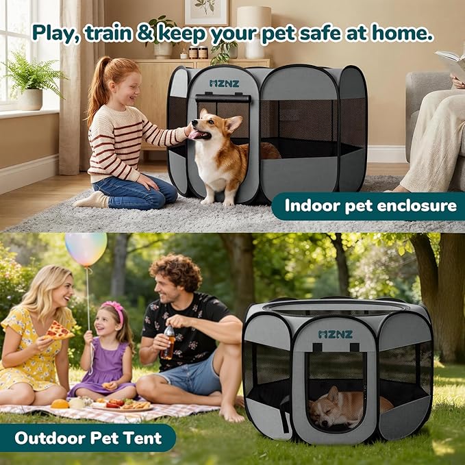 Dog Playpen, Portable Puppy Pet Crate Indoors - Image 5