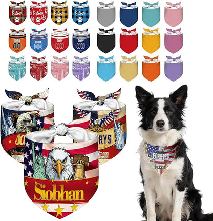 Custom Dog Bandana with Your Own Logo Text Personalized Dog Scarf Triangle Bibs by Roseshore