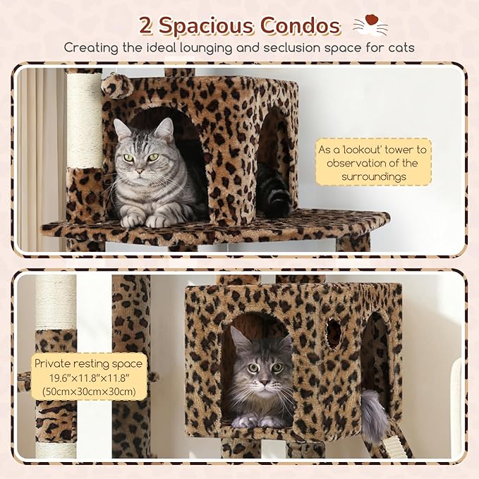 Globlazer Heavy Duty Cat Tree Tower, 70inch Sturdy Cat Tree - Image 3