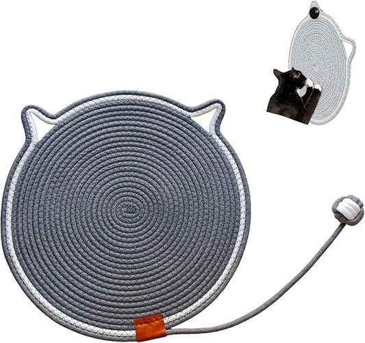Cat Scratcher Mat, Natural Cotton Rope Cat Scratching Pad, 16.9'' Round Cat by Unknown