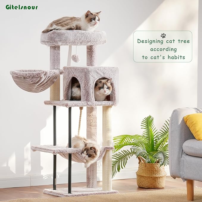 Gitelsnour Cat Tree, Cat Tower for Indoor Cats, 43.3 inch Cat Tree Tower - Image 2
