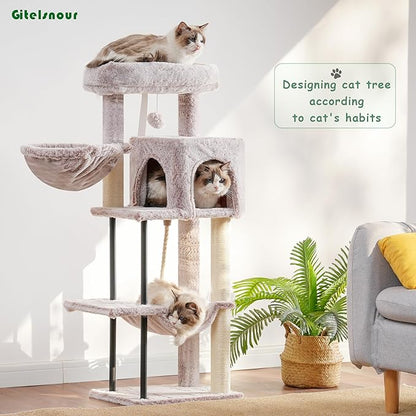 Gitelsnour Cat Tree, Cat Tower for Indoor Cats, 43.3 inch Cat Tree Tower - Image 2