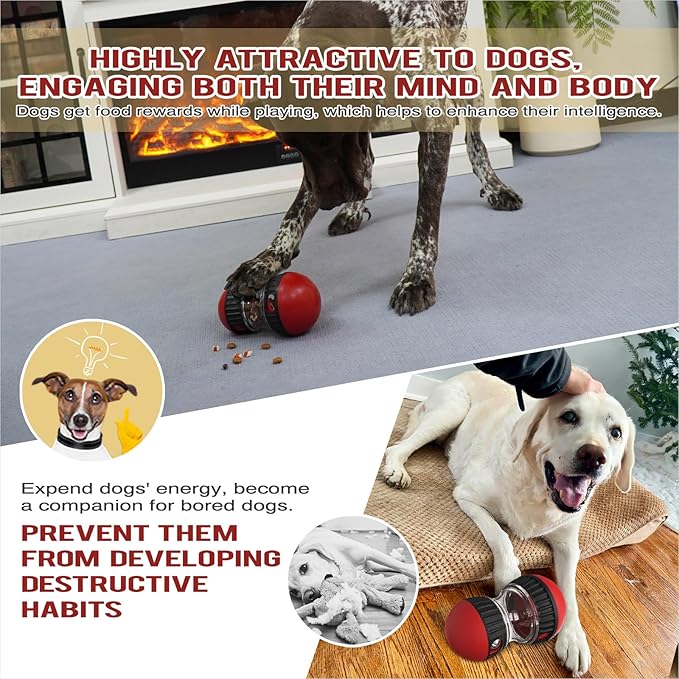 BSISUERM Dog Food Dispensing Puzzle Toy Adjustable Treat Dispenser Slow Feeder - Image 6