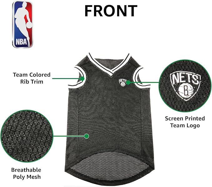 NBA PET Jersey Brooklyn NETS Basketball Dog Jersey, Small. Best Licensed - Image 6