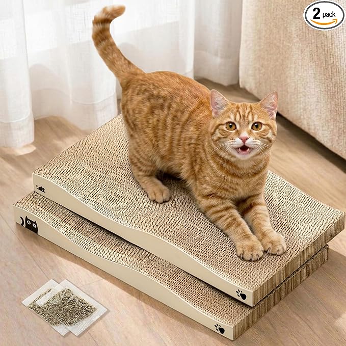 Cat Scratcher, Durable Scratch Pad, Corrugated Cardboard Scratching Board by Conlun