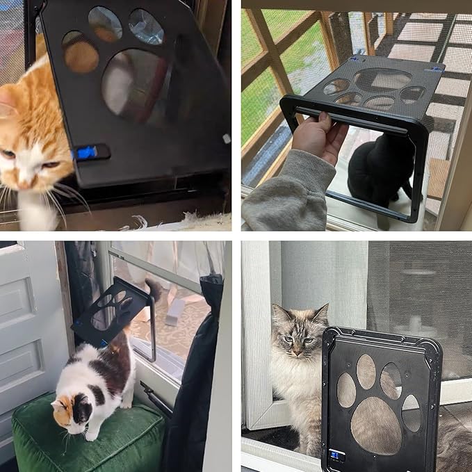 Cat Door for Screen Door, Small Dog Screen Door, Magnetic Flap Doggy Door for - Image 5