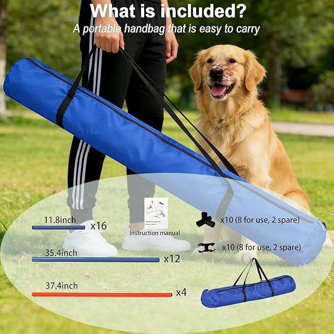 4 PCS Dog Agility Course Equipment, Adjustable Jump Bars Obstacle Training - Image 4