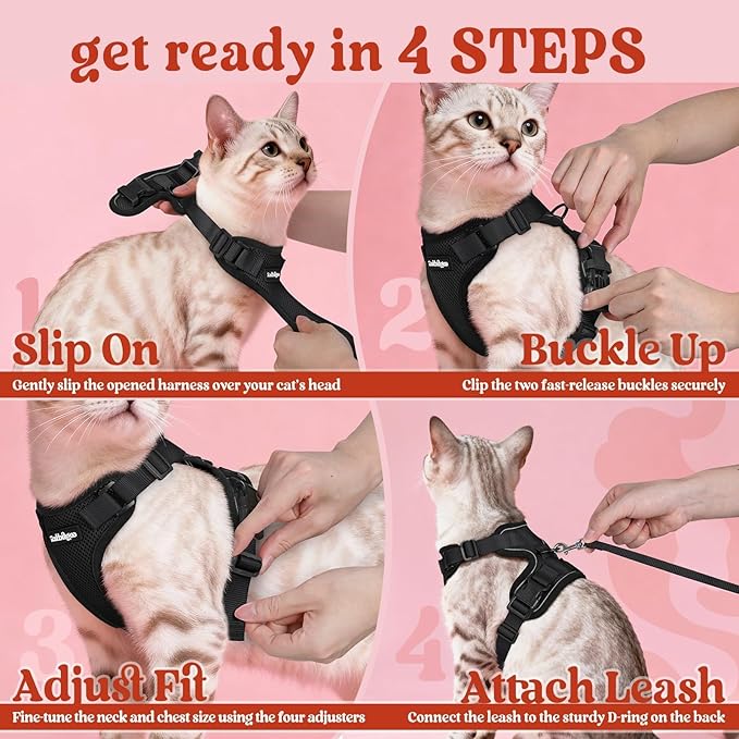 rabbitgoo Cat Harness and Leash Set, Escape Proof Vest Harness - Image 8