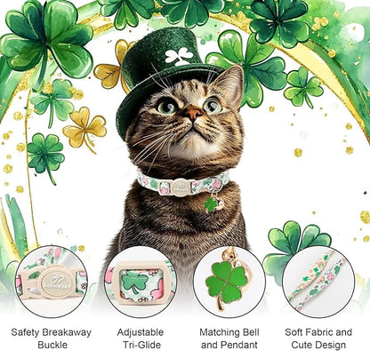 2 Pack St. Patrick’s Day Cat Collars - Image 3