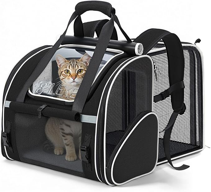 Lekereise Widened Pet Backpack Travel, Wide Pet Carrier Backpack by Lekereise