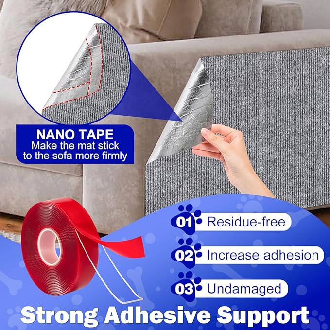 ENONCI Anit Cat Scratch Couch Furniture Protector, 78.7x15.8 Cat Wall Corner - Image 7