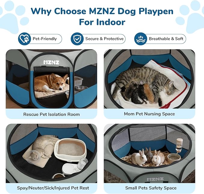 Dog Cat Playpen, Portable Puppy Pet Crate Indoors - Image 3