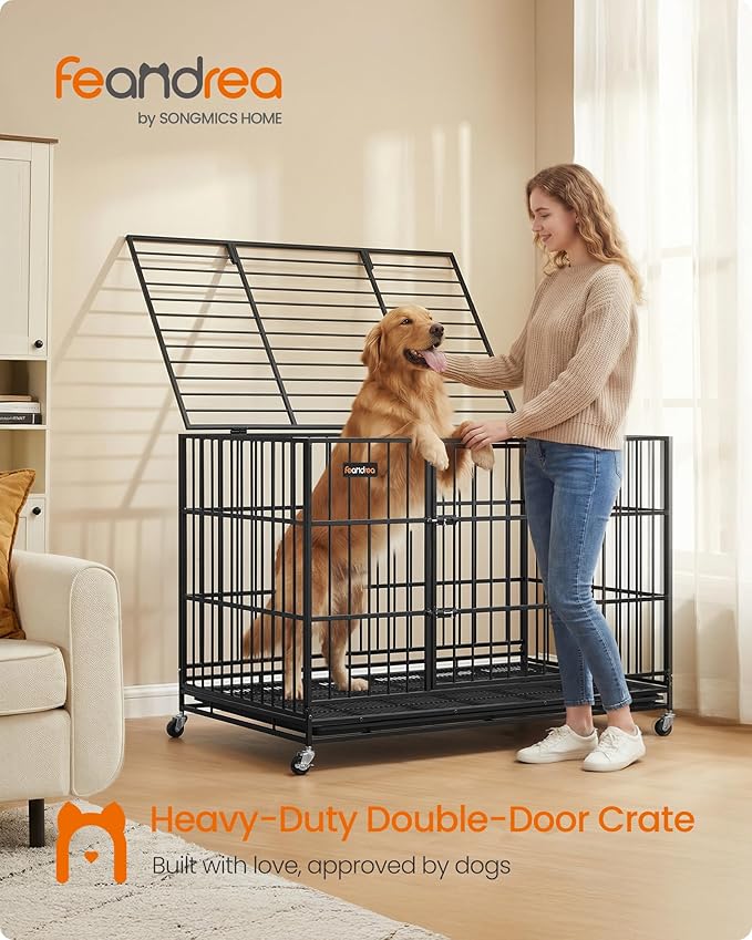 Feandrea Heavy-Duty Dog Crate, 5-Minute Quick Assembly, Foldable Dog Kennel Cage - Image 2