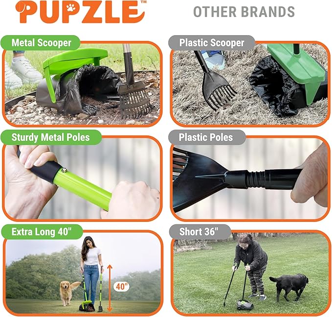 Pupzle Dog Pooper Scooper with Bag Attachment, Dog Poop Scoop - Image 6