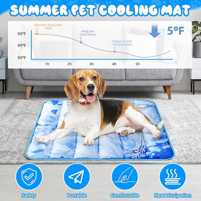 Chunful 4 Pack Dog Cooling Mat Water Injection Pet Cooling Mat - Image 6