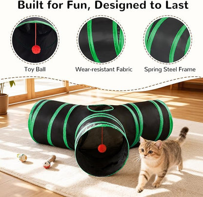 Tempcore Cat Tunnel for Indoor Cats, 3-Way Collapsible Play Tunnel - Image 5