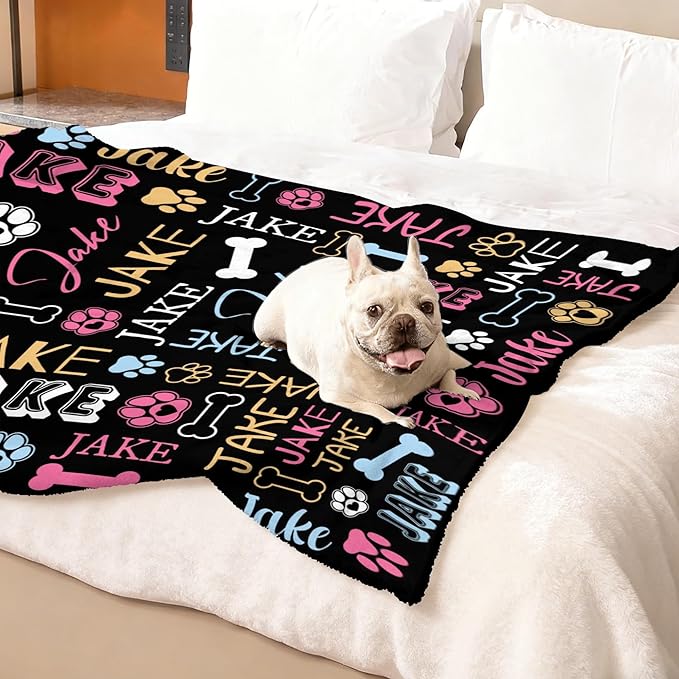 Personalized Blanket with Dog Name Personalized Funny Throw Blankets Soft Warm - Image 2