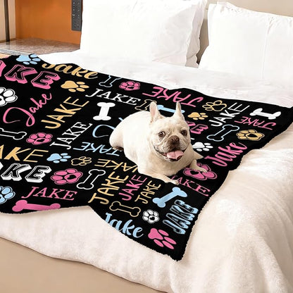 Personalized Blanket with Dog Name Personalized Funny Throw Blankets Soft Warm - Image 2